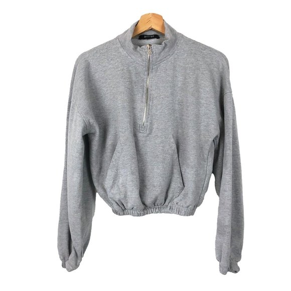 Missguided Women's Mock Neck 1/4 Zip Crop Oversized Sweater XS 2 - Picture 1 of 7